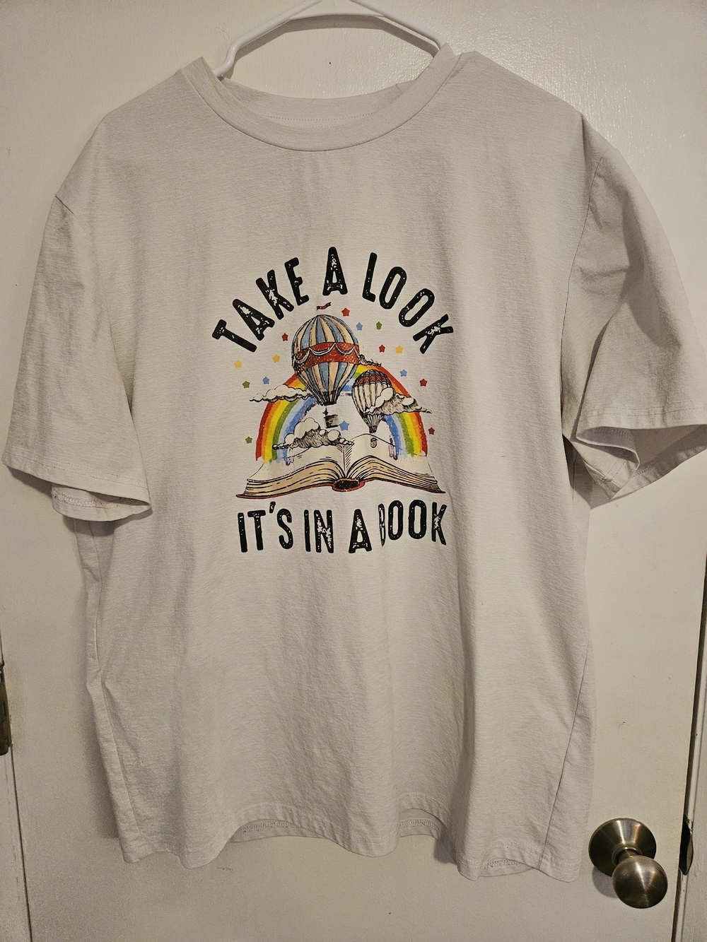 Take A Look It's In A Book Graphic Tee - White